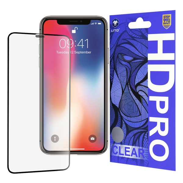 Folie sticla iPhone 11 Pro Lito HD Pro Clear, negru