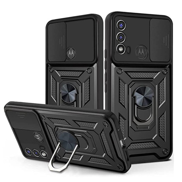 Husa Motorola Moto E20 / E30 / E40 protectie camera Techsuit CamShield Series, negru