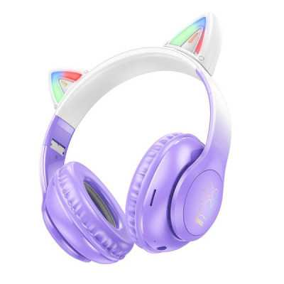 Casti pentru Copii, Ajustabile, Hoco Cat Ear (W42), Purple Grape - 1