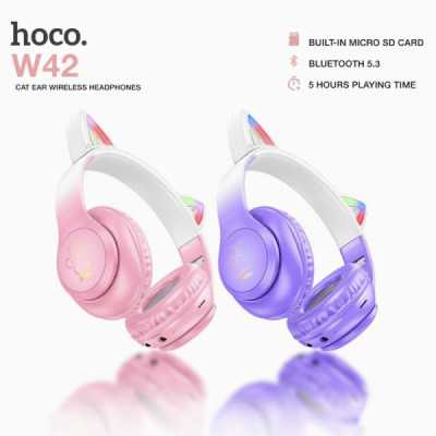 Casti pentru Copii, Ajustabile, Hoco Cat Ear (W42), Purple Grape - 6