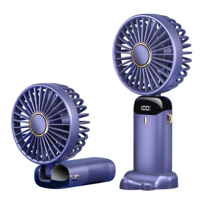Mini ventilator silentios cu afisaj LED birou Techsuit N15, mov - 1