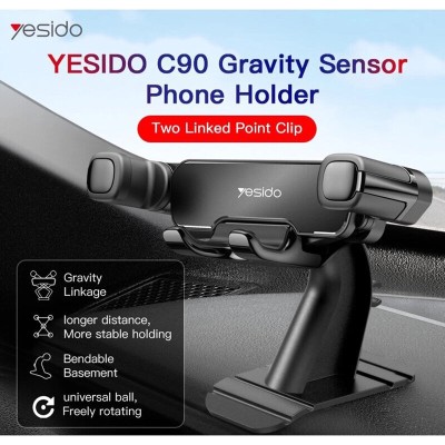 Suport Auto Yesido pentru telefon, fixare sigura cu adeziv pe bord, Universal, Negru - 7 Suport Auto Yesido pentru telefon, fixare sigura cu adeziv pe bord, Universal, Negru - 7