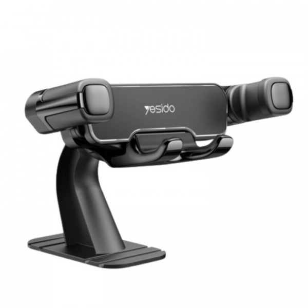 Suport Auto Yesido pentru telefon, fixare sigura cu adeziv pe bord, Universal, Negru