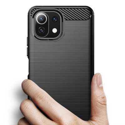 Husa pentru Xiaomi Mi 11 Lite 4G / Mi 11 Lite 5G / 11 Lite 5G NE - Techsuit Carbon Silicone - Black - 2