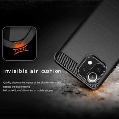 Husa pentru Xiaomi Mi 11 Lite 4G / Mi 11 Lite 5G / 11 Lite 5G NE - Techsuit Carbon Silicone - Black - 3