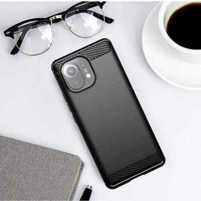 Husa pentru Xiaomi Mi 11 Lite 4G / Mi 11 Lite 5G / 11 Lite 5G NE - Techsuit Carbon Silicone - Black - 4