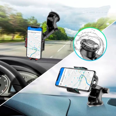 Suport de telefon auto bord, parbriz Techsuit S113, negru - 4 Suport de telefon auto bord, parbriz Techsuit S113, negru - 4