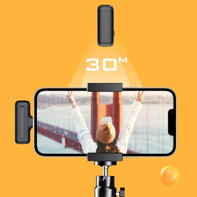 [Pachet 2x] Lavaliera wireless Lightning Techsuit LW4, negru - 2