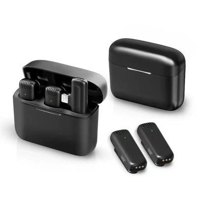 [Pachet 2x] Lavaliera wireless Lightning Techsuit LW4, negru - 1