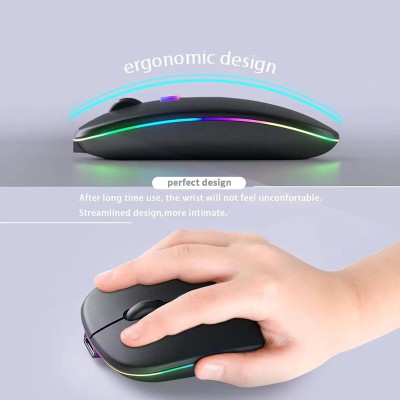 Mouse gaming RGB wireless silentios + cablu incarcare Techsuit M1 - 6 Mouse gaming RGB wireless silentios + cablu incarcare Techsuit M1 - 6