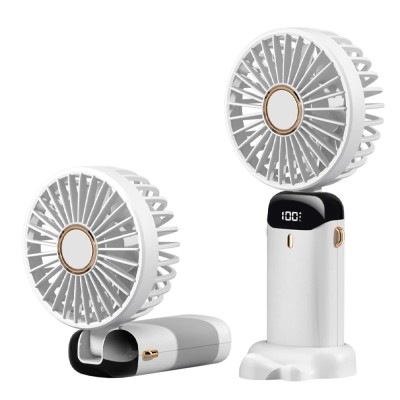 Mini ventilator silentios cu afisaj LED birou Techsuit N15, alb - 1