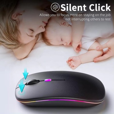 Mouse gaming RGB wireless silentios + cablu incarcare Techsuit M1 - 7 Mouse gaming RGB wireless silentios + cablu incarcare Techsuit M1 - 7