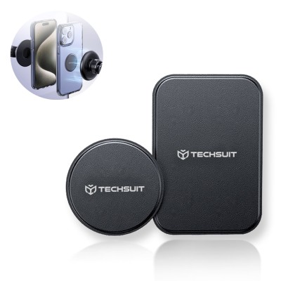 Placute Metalice pentru Telefon (set 2) - Techsuit (MP02) - negru - 2 Placute Metalice pentru Telefon (set 2) - Techsuit (MP02) - negru - 2
