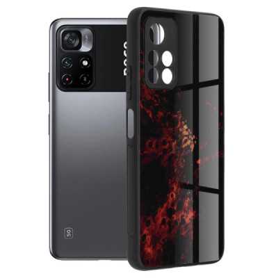 Husa pentru Xiaomi Poco M4 Pro 5G - Techsuit Glaze Series - Red Nebula - 1