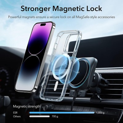 Carcasa ESR Krystec Halolock MagSafe compatibila cu iPhone 14 Pro Max Clear - 5