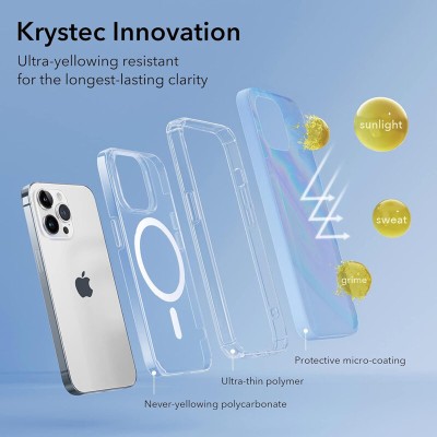 Carcasa ESR Krystec Halolock MagSafe compatibila cu iPhone 14 Pro Max Clear - 4