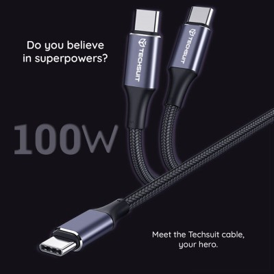 Cablu de date USB-C Super Fast Charging PD100W Techsuit PCB018, 1m - 7 Cablu de date USB-C Super Fast Charging PD100W Techsuit PCB018, 1m - 7