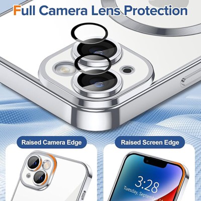 Husa premium iPhone 14 Plus Techsuit Luxury Crystal MagSafe, argintiu - 2