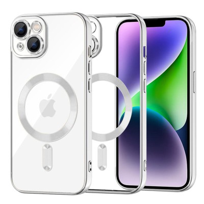 Husa premium iPhone 14 Plus Techsuit Luxury Crystal MagSafe, argintiu - 5