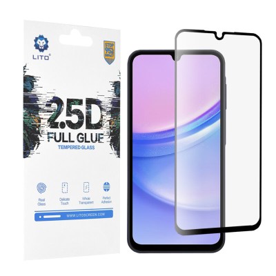 Folie sticla Samsung Galaxy A15 5G Lito 2.5D Full Glue, negru - 1 Folie sticla Samsung Galaxy A15 5G Lito 2.5D Full Glue, negru - 1