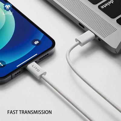 Cablu de date Fast Charging Type-C la Lightning Lito, 1m, 60W, LD04 - 6