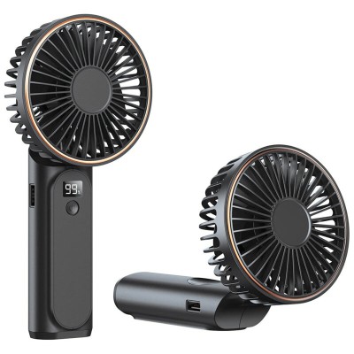 Ventilator de mana portabil premium Type-C Techsuit M12, negru - 1 Ventilator de mana portabil premium Type-C Techsuit M12, negru - 1