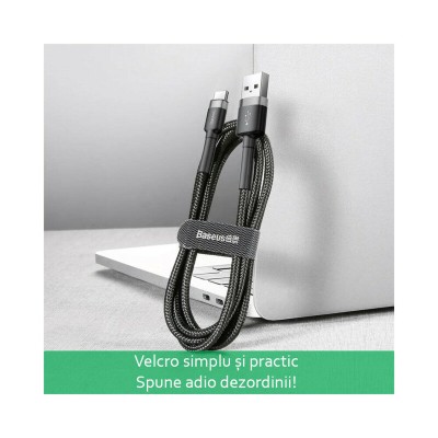 Cablu Type-C Baseus 1m, negru/rosu, incarcare rapida si stil robust CATKLF-B91 - 5
