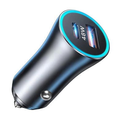 Incarcator auto 2in1 cu varf spargere parbriz Techsuit C3, gri - 3