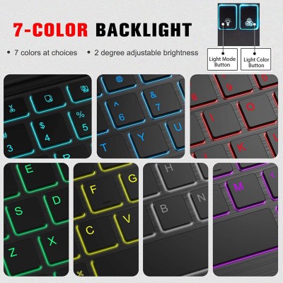 Mini tastatura wireless cu lumini RGB Techsuit WK1, negru - 2 Mini tastatura wireless cu lumini RGB Techsuit WK1, negru - 2