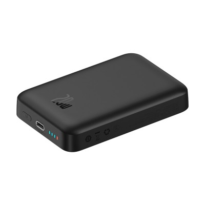Baterie Externa USB-C, MagSafe, 10000mAh, 20W + Cablu Type-C, 60W, 30cm - Baseus Magnetic Mini (PPCX070001) - Black - 2