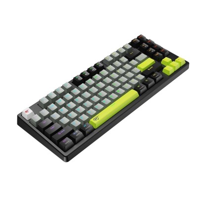 Tastatura cu Lumini RGB, 85 Taste, Rapid Trigger, 1.8m, 5V, 8kHz, pentru Gaming - Havit (KB904L) - Black / Green - 1