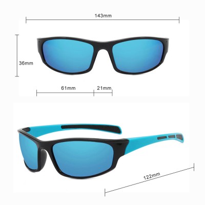 Ochelari de soare rectangulari sport Techsuit 9937, albastru - 2