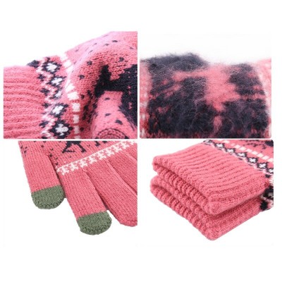 Manusi touchscreen dama Techsuit Reindeer, lana, kaki, ST0002 - 7