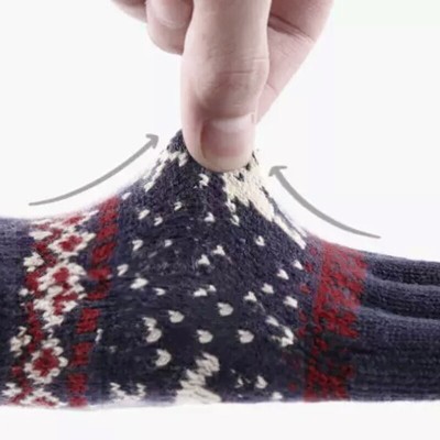 Manusi touchscreen dama Techsuit Reindeer, lana, albastru, ST0002 - 6