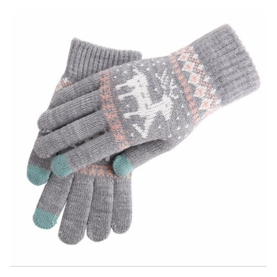 Manusi touchscreen dama Techsuit Reindeer, lana, gri, ST0002 - 2