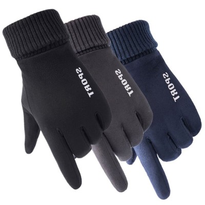 Manusi touchscreen unisex Techsuit Suede, piele ecologica, negru, ST0009 - 5