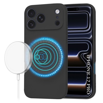 Husa silicon iPhone 17 Pro Techsuit SoftFlex MagSafe, negru - 2