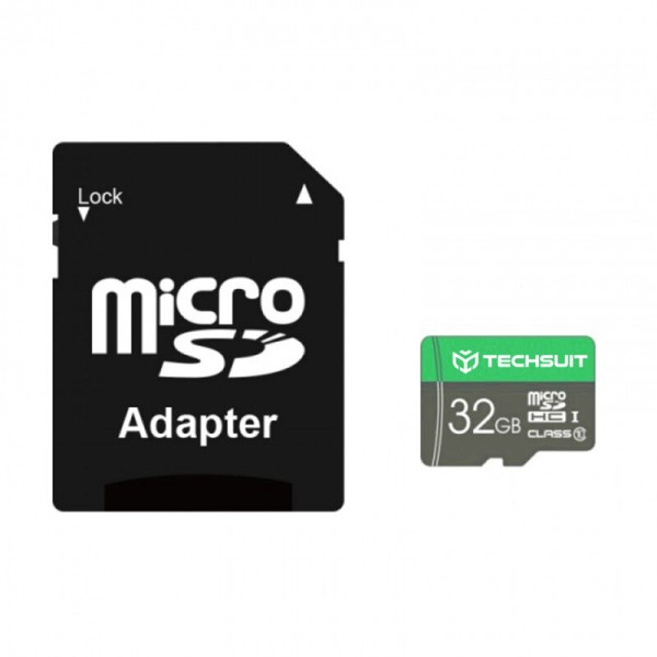 Card memorie 32GB MicroSDHC + adaptor Techsuit THCM11, verde