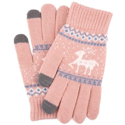 Manusi Touchscreen, Techsuit Raindeer Woolen (ST0002), roz