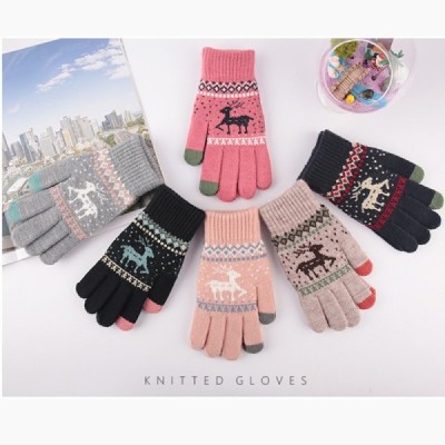 Manusi Touchscreen, Techsuit Raindeer Woolen (ST0002), roz