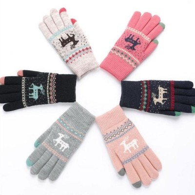 Manusi Touchscreen, Techsuit Raindeer Woolen (ST0002), roz