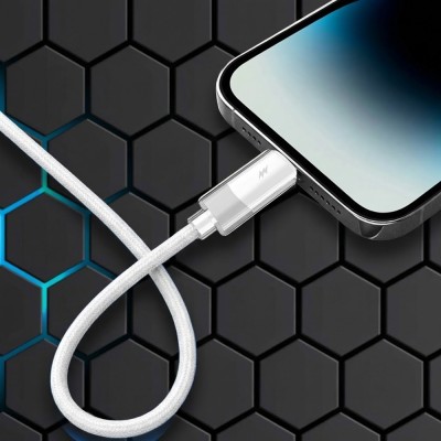 Cablu de Date Fast cu Mufe USB, Lightning, 60W - Lito Liquid Silicone (LD07) - White - 4