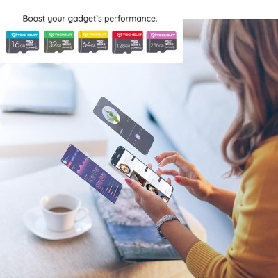 Card memorie 128GB MicroSDHC + adaptor Techsuit THCM26, rosu - 3