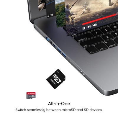 Card memorie 128GB MicroSDHC + adaptor Techsuit THCM26, rosu - 2