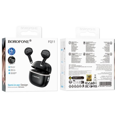 Casti in-ear Bluetooth, TWS, Borofone Sound, FQ11, negru - 4