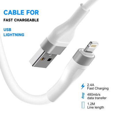 Cablu de date USB la Lightning Lito, 1.2m, 2.4A, LD02L - 1