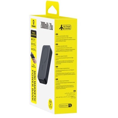 Acumulator Extern, Magnetic, Design Ultra-Mini, 20.000mAh, 20W - Baseus EnerFill FM41 (E0027U00) - Black - 6