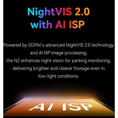 Camera auto DDPAI-N2 Dual, 2K + 1080P, Night Vision 2.0, Wi-Fi 2.4GHz, Bluetooth 5.0 - 19
