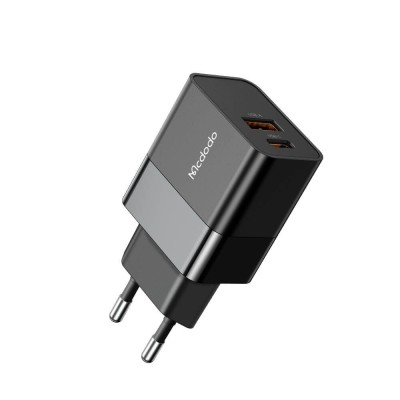 Incarcator pentru Priza, USB-A, USB-C, Fast Charger, 20W - Mcdodo Hydrogen Series (CH-1951) - Black - 7