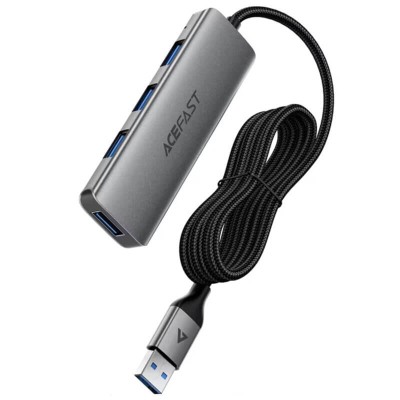 Hub USB, 5Gbps, 4 x USB3.0, 5V/3A, Plug & Play Acefast J17, gri - 2